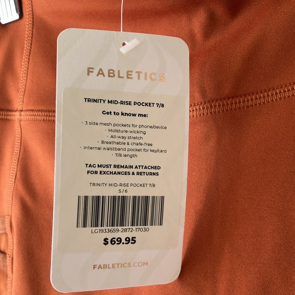 Fabletics Trinity Motion365® Mid-Rise 7/8 Legging Rust Size S  NWT - Picture 10 of 12